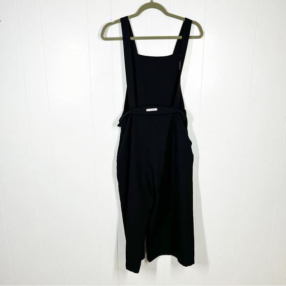 Reyon Black Need Some Space Flamingo Embroidered Wide Leg Overalls 40 (US S) - Picture 2 of 7